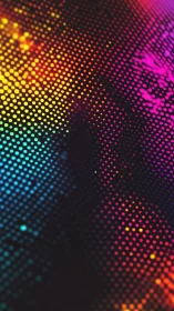 Pixel constellations drift across a neon cosmic grid