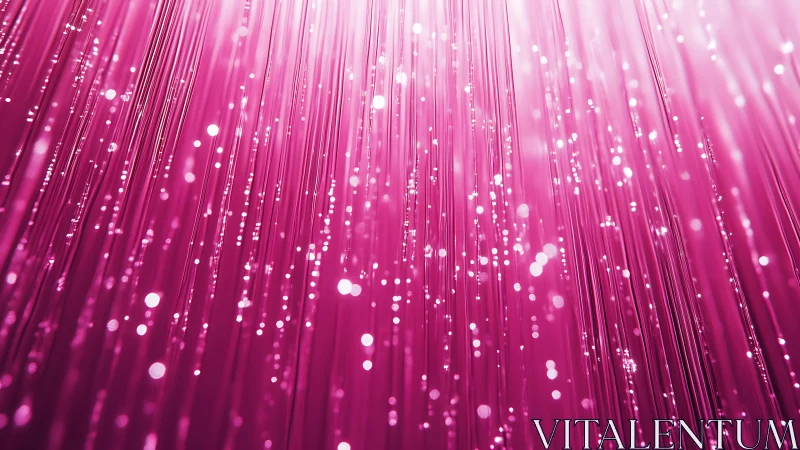 Glowing Pink Fiber Optic Strands with Sparkling Light Effects.