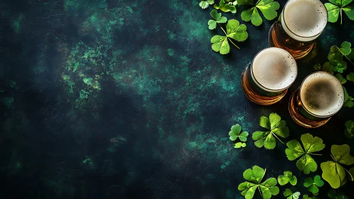 Top-down optical study of dark beer and clover alignment.