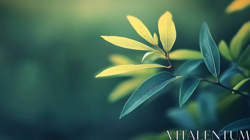 Sunlit Green Leaves with Soft Focus, Nature Photography Style.