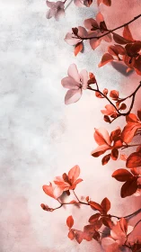 Luminous Floral Branches Against Gradient Background