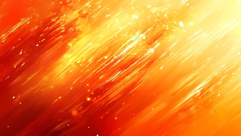 Abstract fiery orange and yellow digital painting with radiant streaks.