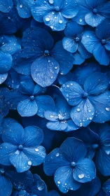 Hydrangea Petals Under Hydrophobic Surface Tension Examination.