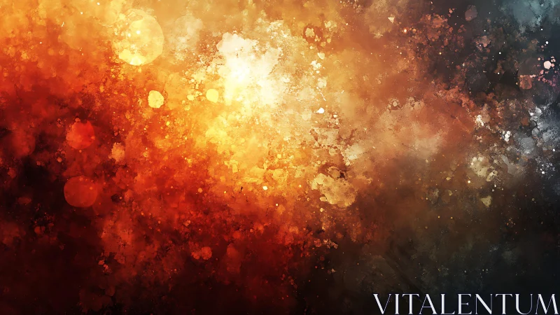 Fiery Abstract Digital Painting with Warm Glowing Light Effect.
