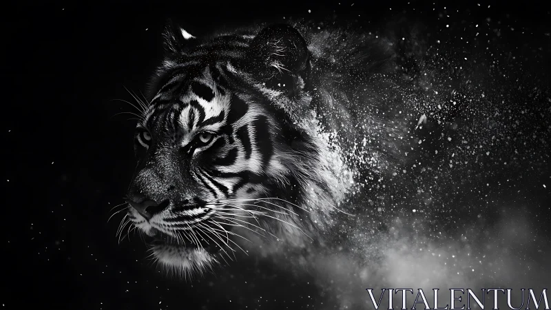 Stardust Tiger Emerging From Midnight Silence.