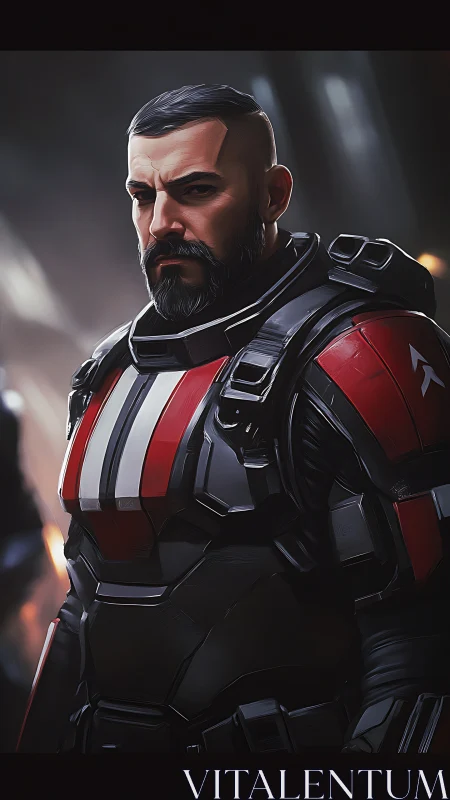 Brooding space commander studies the unseen battlefield