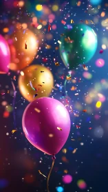 Luminescent Balloons with Bokeh Particles and Dynamic Light Emissions