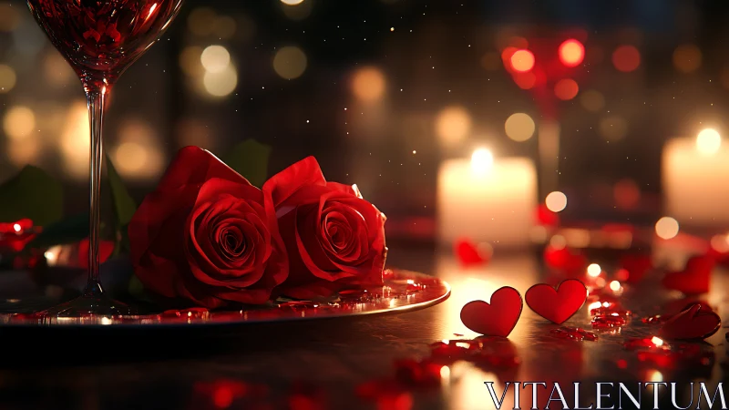 Red Roses and Candlelight: Romantic Evening Celebration.