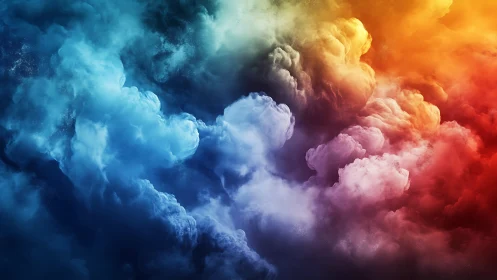 Stormborn nebula clouds ignite a prismatic color collision.