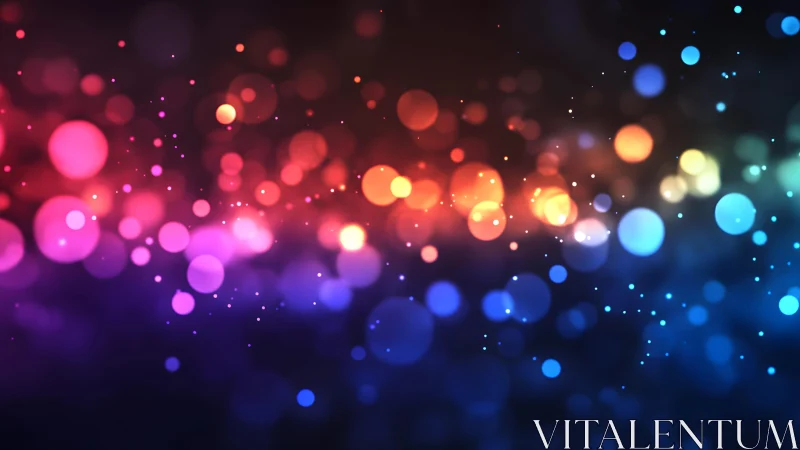 Vibrant bokeh lights in abstract style with colorful gradient background.
