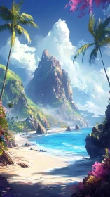 Towering Rock Cathedral Crowned by Tropical Paradise.