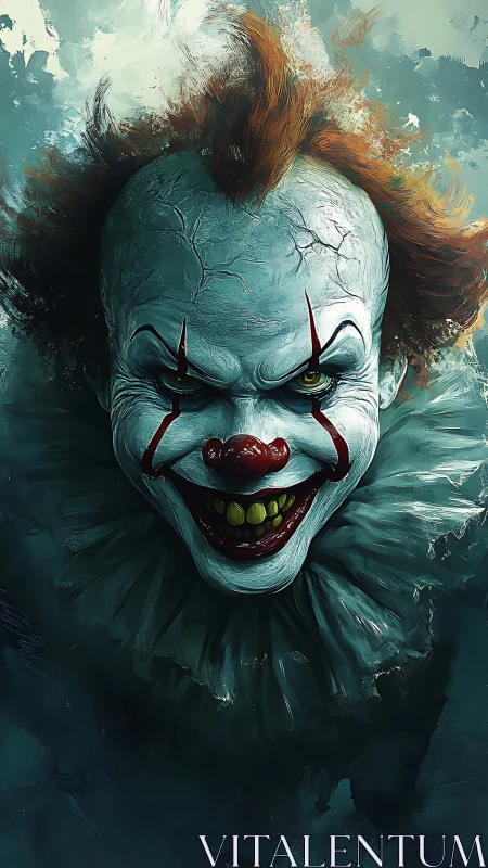Digital painting study of sinister clown portrait lighting.