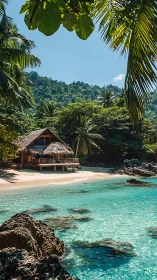 Tropical Beach Bungalow in Emerald Waters