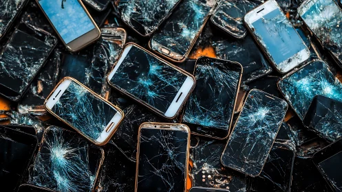 Shattered smartphones tell a vivid story of wear and waste