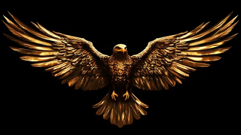 Majestic golden eagle with outstretched wings in dramatic style.