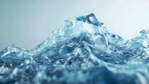 Crystal Clear Iceberg Close-Up in Photorealistic Style.