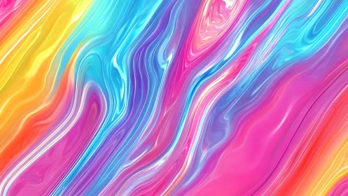 Neon rivers of color slipstream through liquid rainbow glass