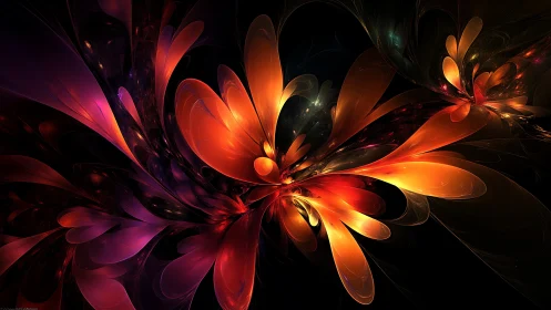 Fractal floral energy bloom in luminous digital painting composition.