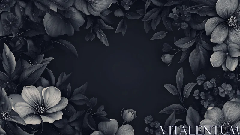 Monochrome Floral Symphony in Shades of Silver