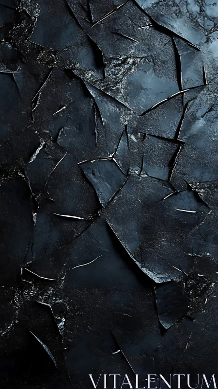 Shattered dark slate surface forms jagged abstract landscape