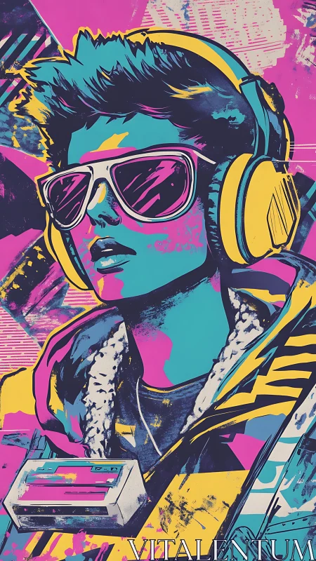 Neon street daydream with retro beats and bold color swagger.