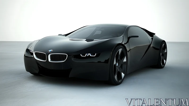 Black BMW concept supercar with sculpted aerodynamic body.