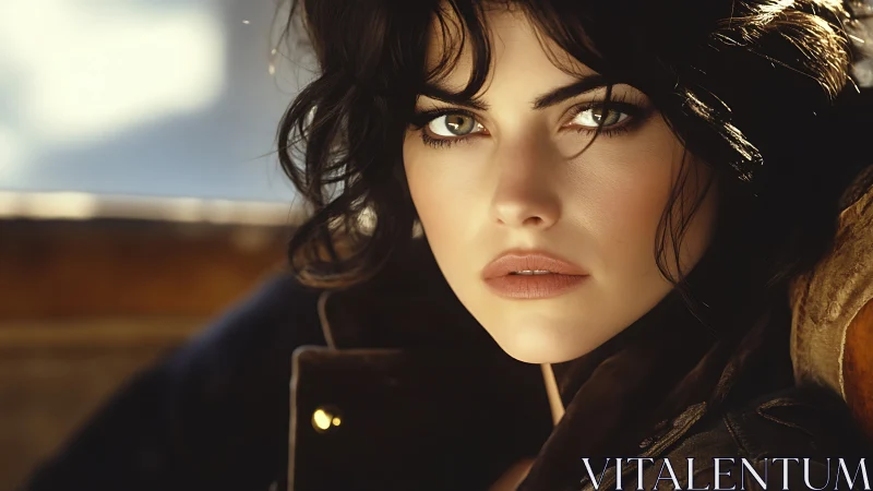 Cinematic close-up portrait with dramatic golden backlight.