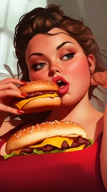 Joyful burger moment with bold color and playful flavor.