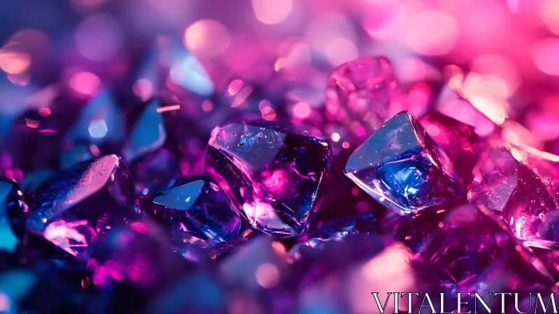 Neon crystals gossip under candy-pink and electric-violet light