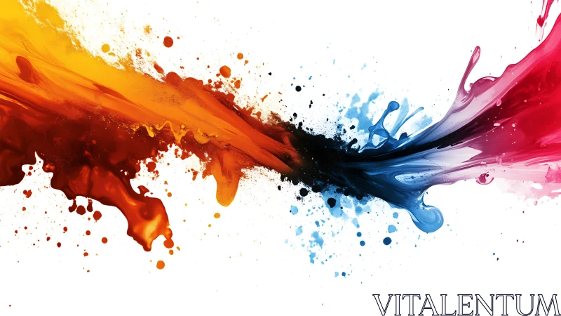 Opposing streams of colored liquid collide at image center