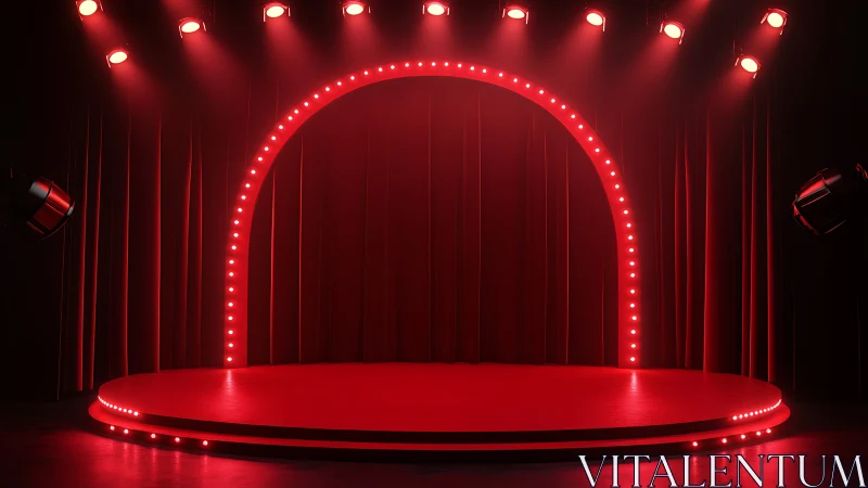 Red velvet spotlight stage awaiting its next bold story.