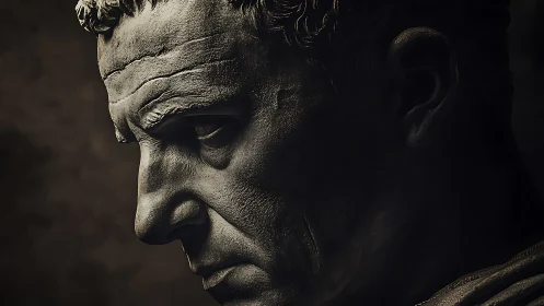 Solemn stone profile invites quiet reflection and calm thought