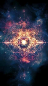 Radiant geometric energy lattice forms symmetrical nebular core