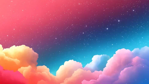Candyfloss Nebula Clouds Under a Neon Dream Sky.