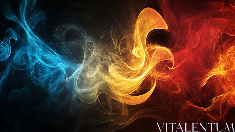 Fluid Dynamics Visualization: Chromatic Gradient with Flowing Particle Effects