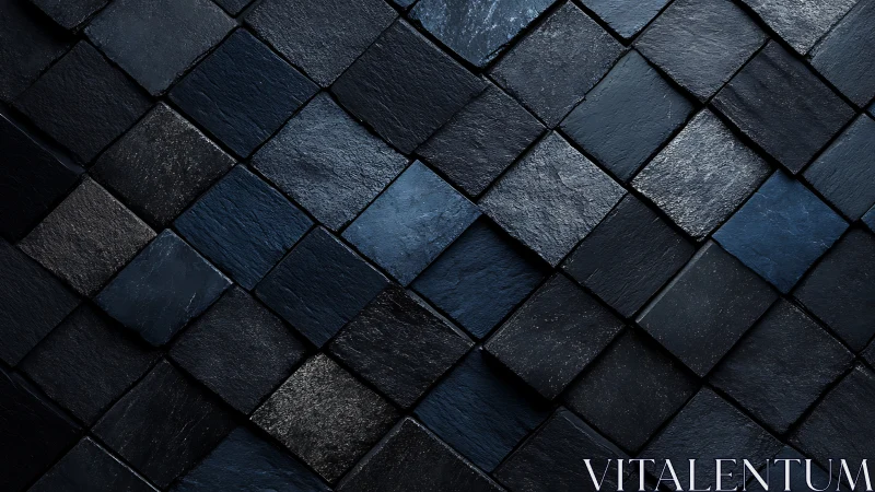 Midnight stone mosaic in staggered diamonds of quiet rhythm.