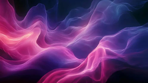 Volumetric neon waveforms render luminous abstract energy field