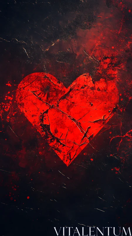 Glowing Heart Embraced by Darkness.