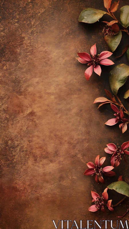 Delicate Blooms Against Warm Earth Tones.