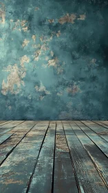 Weathered teal room invites cozy rustic stories to unfold