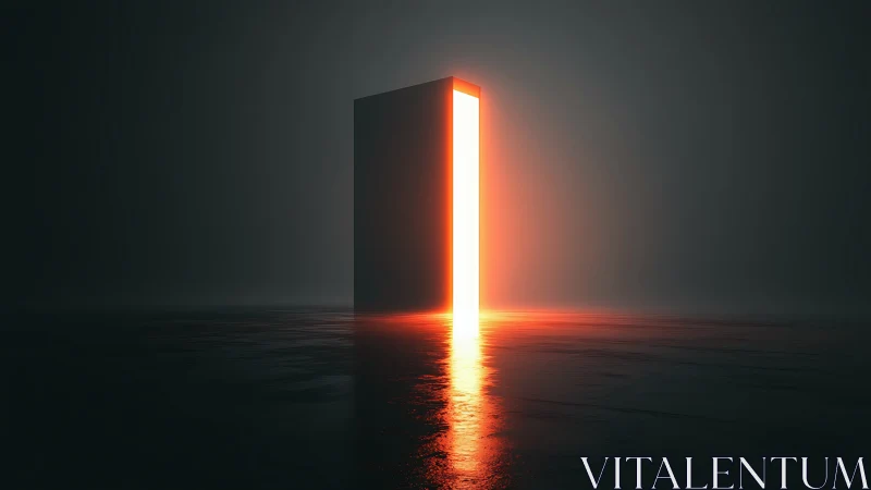 Midnight portal slab spilling molten future light.