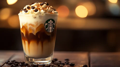Caramel Drizzle Delight: Starbucks Iced Indulgence.