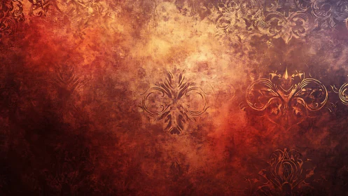 Aged baroque damask texture with warm distressed patina