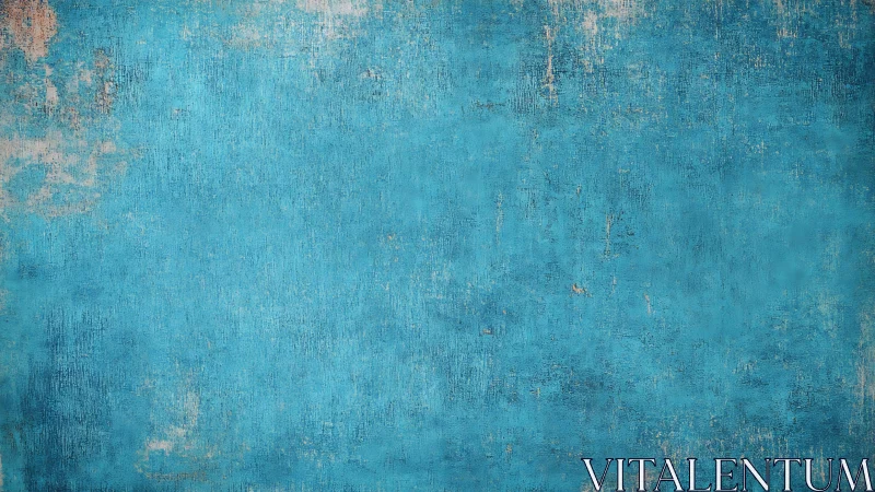 Weathered blue textured wall surface with worn paint areas.