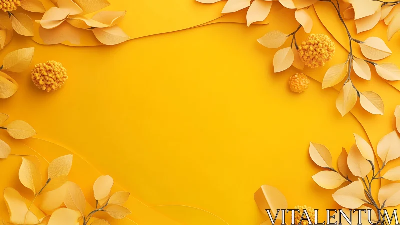 Paper blossoms quietly frame a sunlit golden stage of color