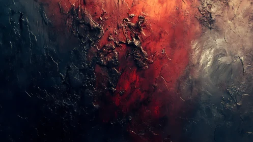 Molten dusk horizon with charred cosmic embers aglow.