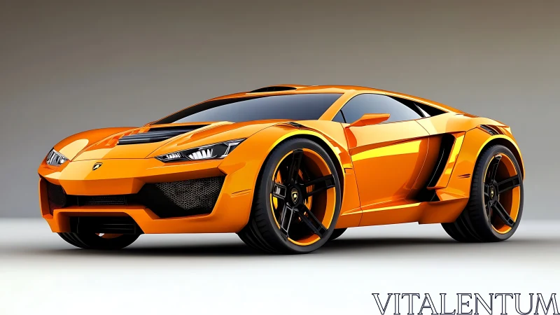 Orange widebody hypercar render with deep concave alloy wheels