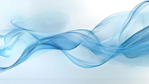 Silken blue currents braid light into weightless ribbons