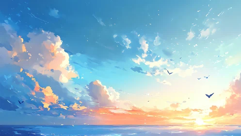 Skyline lullaby over pastel clouds and whispering sea.