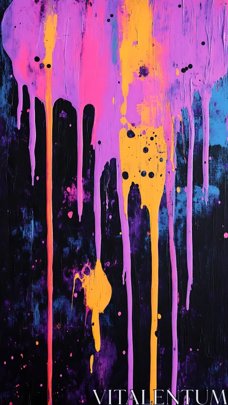 Neon rainstorms cascade over midnight canvas dreams.